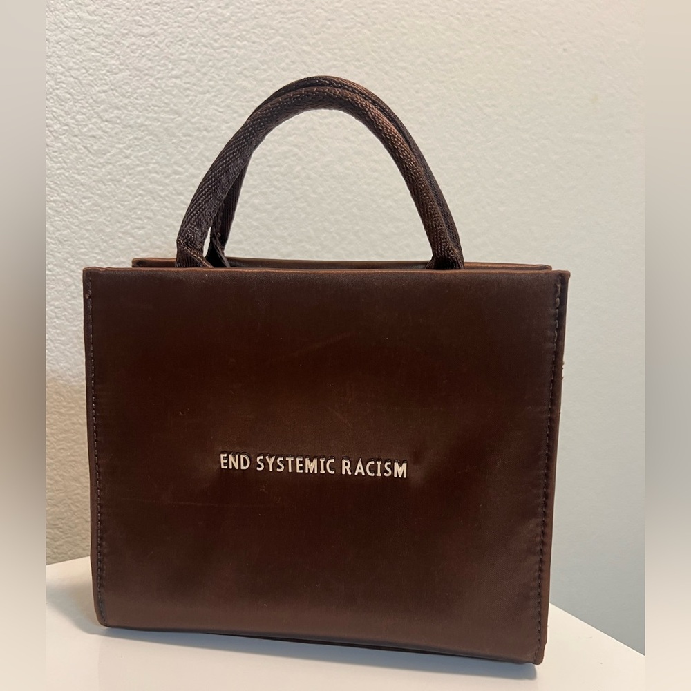 Brandon Blackwood Rich Brown Tote with Silver Details